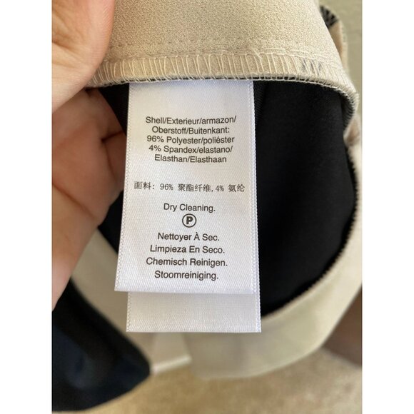 DKNY Womens Black tan Dress‎ 4 polyester Sleeveless midi dress zipper business - Picture 7 of 7